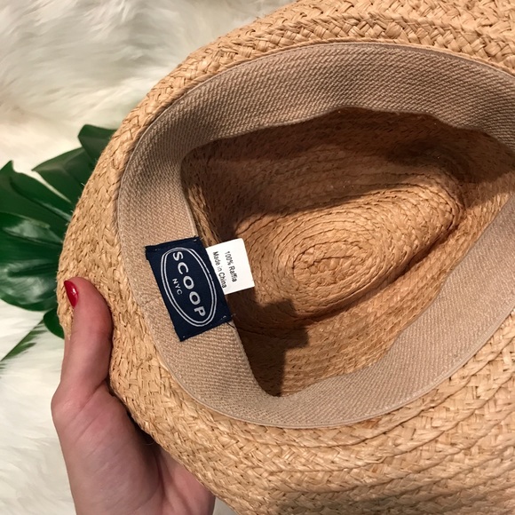 Scoop NYC Straw Chambray Bow Fedora - Picture 5 of 8